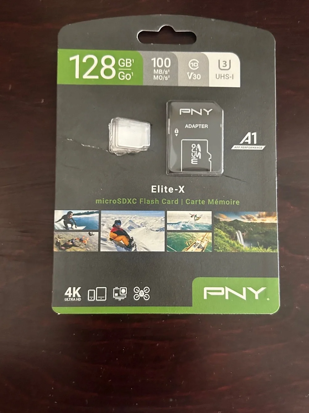 128GB Elite-X microSDXC Memory Card - Black/Green open box ONLY Adapter